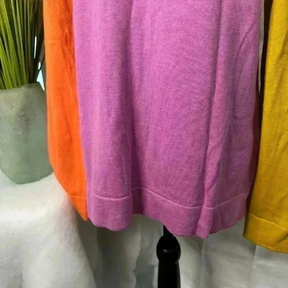 Isaac Mizrahi XL Target Colorblock Cotton + Rayon Sweater, Orange/Yellow/Pink - Picture 7 of 10